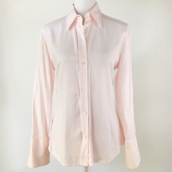 Banana Republic Tops - Banana Republic pink stripes button-down shirt M